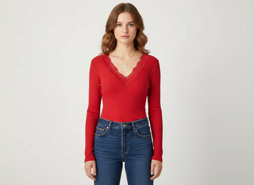 czerwona sukienka stradivarius: Amisu, Women's blouse, size L