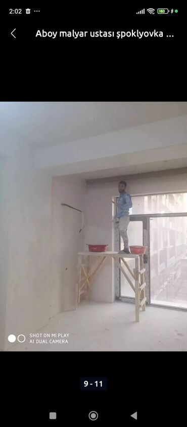 Təmir işləri: Malyar Aboy ustası laminat paduqa spoklyovka astar üz vurulması işleri — 14