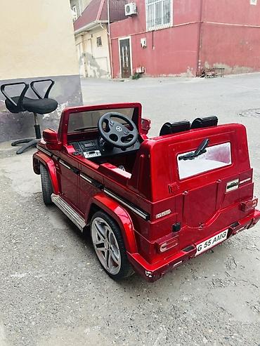 Детский мир: Uşaq üçün elektrikli maşın – G-class üslubunda, qırmızı metalik rəng — 2