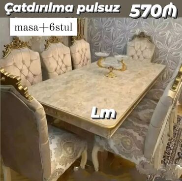 mətbəx stol stul divan: Qonaq otağı üçün, Yeni, 6 stul, Azərbaycan