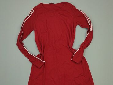 czerwona sukienka z bufiastymi rękawami: Sukienka, Destination, 12 lat, 146-152 cm, stan - Bardzo dobry