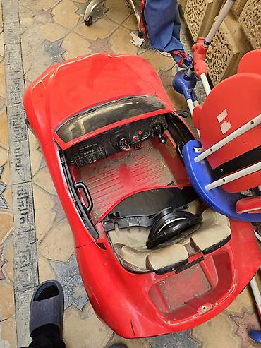 Детские электрокары: Uşaqlar üçün elektrikli oyuncaq maşın – qırmızı rəngdə, idman kupe — 2