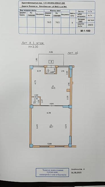 Коммерческая недвижимость: Коммерческое помещение 78,5 м², высота потолков 3,3 м. Планировка: - — 2