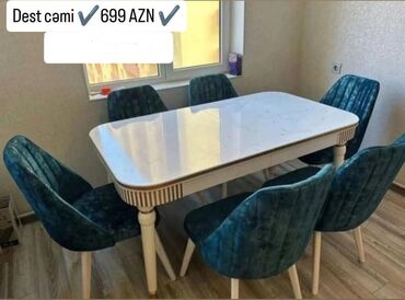 Divan və masa dəstləri: Qonaq otağı üçün, Yeni, 6 stul