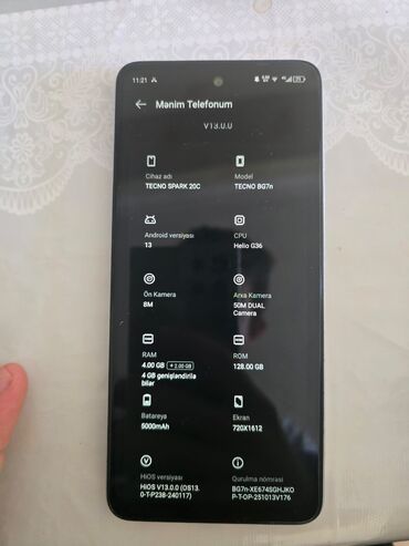 Tecno: Tecno Spark 20C, 128 GB, rəng - Ağ — 14