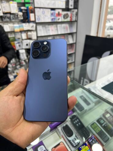 iphone 16 бишкек: IPhone 15 Pro Max, Б/у, 256 ГБ, Blue Titanium, Кабель, 91 %