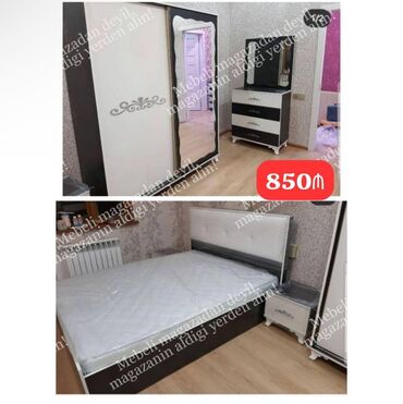 Divan və masa dəstləri: İkinəfərlik çarpayı, Dolab, Termo, 2 tumba, Yeni