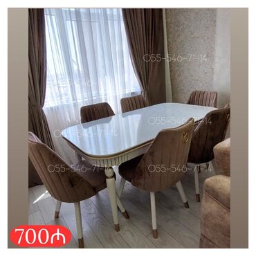 стол и стулья для дачи: Qonaq otağı üçün, Yeni, 6 stul