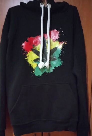 muške košulje kratak rukav: Sweatshirt, M (EU 50), color - Black, With pockets