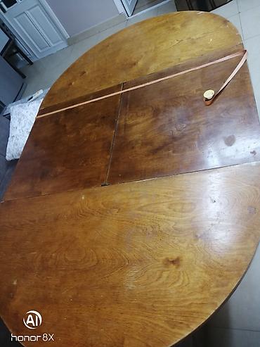 acılan stul: Ağacdan hazırlanmış oval açılan masa - Material: tam ağac (korpus və — 1