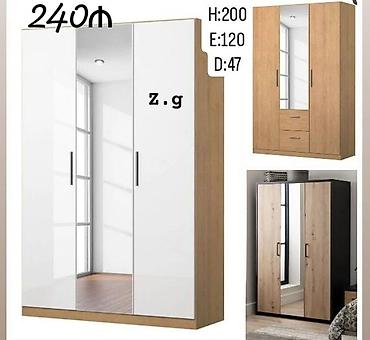 kombi şkaf: Üç qapılı paltar şkafı – güzgülü model - Ölçülər: Hündürlük 200 sm — 1