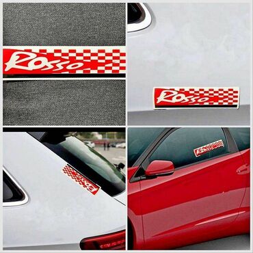 Защитные пленки и стекла: Наклейка, стикер Rosso на автомобиль, мотоцикл, велосипед или