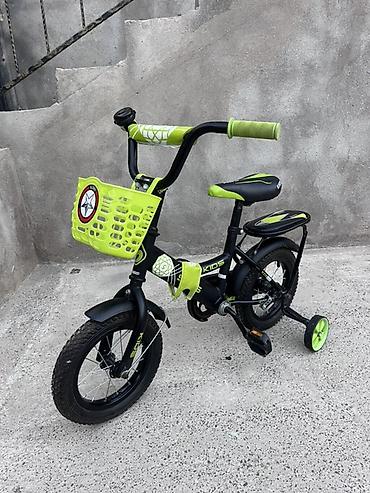 velosiped sidenya: Uşaq velosipedi – 12" təkərli, səbətli, köməkçi təkərli - Rəng — 2