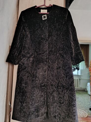 платья из штапеля фасоны: Пальто, Классика, Осень-весна, Каракуль, 4XL (EU 48)