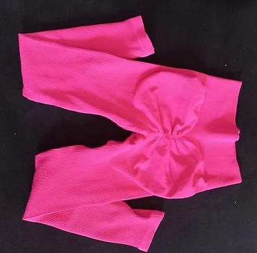 Helanke, biciklistički šortsevi: Ženske sportske helanke – hot pink - Visok struk sa širokim — 9