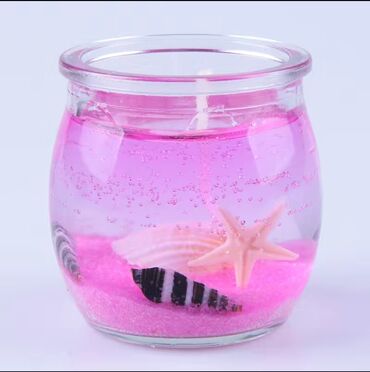 декоративный цветок: Морская раковина, цветок, Ароматизированная Желейная свеча в