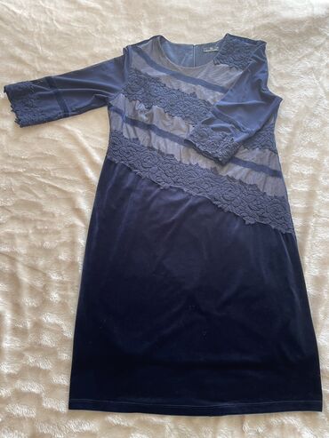 бирюзовое вечернее платье: Вечернее платье, Классическое, С рукавами, 6XL (EU 52)