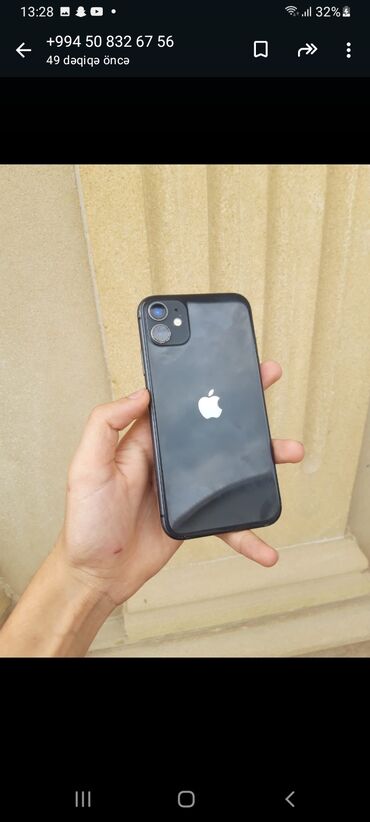 iphone 11 bakida: IPhone 11, 64 GB, Qara, Barmaq izi, Face ID