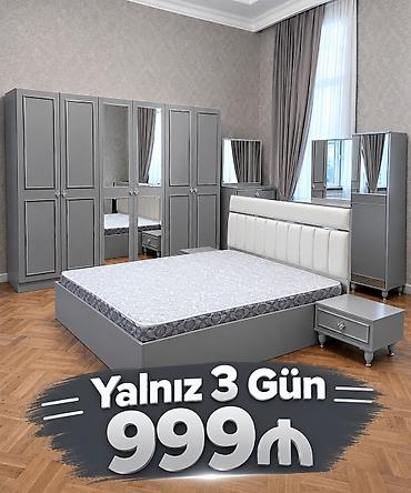 Boz rəngdə müasir yataq otağı dəsti Komplekt tərkibi: - 2 nəfərlik