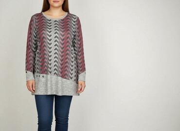 koszula damska w geometryczne wzory: Women`s tunic, size 3XL