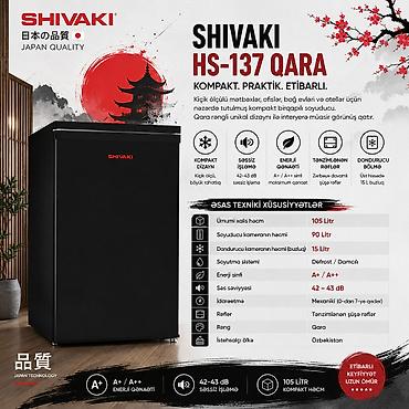 Soyuducular: №: 14968 Məhsulun adı: Soyuducu Shivaki HS-137, birqapılı, qara Brend — 1