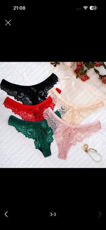 нижний белье женское фото цена: Кружевные женские трусики-стринги - Материал: тонкое эластичное