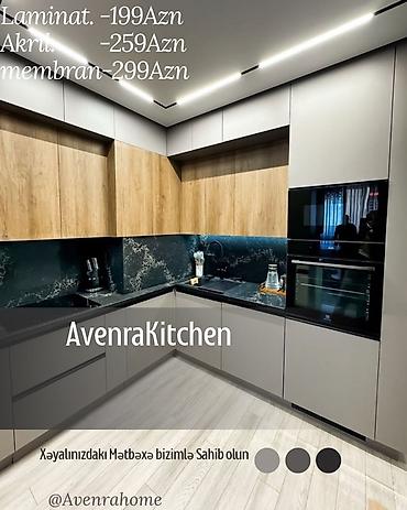 membran nədir: Sifarişlə mətbəx dəsti, Özü çəkən petlələr, Sadə laminat, Kredit var, Pulsuz çatdırılma, Ödənişli çatdırılma, Rayonlara çatdırılma — 4