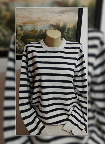 body od: L (EU 40), Casual cut, Stripes