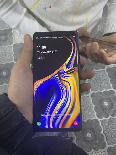 Samsung: Samsung Galaxy Note 9, 128 GB, rəng - Göy, Qırıq, Sensor, Barmaq izi