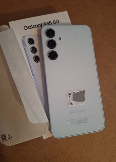 samsung galaxy s duos: Samsung Galaxy A35, 256 ГБ, цвет - Голубой, Сенсорный, Отпечаток пальца, Две SIM карты