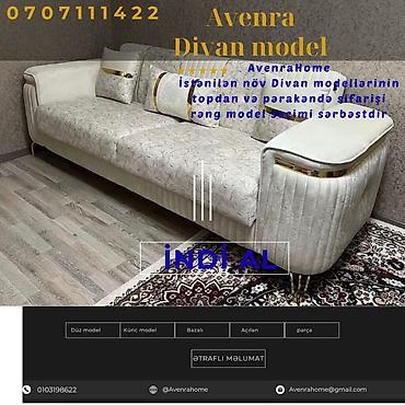 Sifarişlə mebel: Divan, Qonaq otağı üçün, Parça, Bazalı, Açılan, Kitab — 6