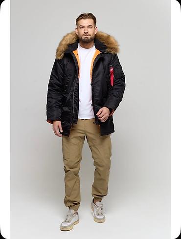 Личные вещи: Мужская парка Alpha Industries с меховым капюшоном. - Цвет: чёрный с — 9