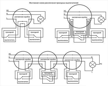 пистолет монтажный: Схемы монтажа и подключения проходных выключателей - Полный комплект