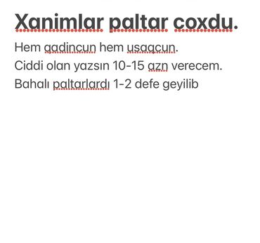 Цепочки: Xanımlar üçün və uşaqlar üçün müxtəlif paltarlar. Bahalı modellərdir