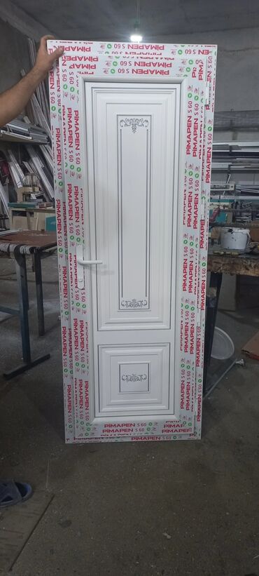 Plastik qapılar: Yeni Plastik qapı 80x200 sm Zamok və çərçivə ilə, Zəmanətli, Pulsuz quraşdırma, Pulsuz çatdırılma, Rayonlara çatdırılma — 27