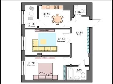 64: 2 комнаты, 64 м², Тунгуч мкр Элитка, 14 этаж, ПСО (под самоотделку) — 3