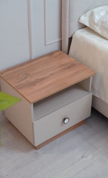 Спальные гарнитуры: Спальный гарнитур, Двуспальная кровать, ДСП, цвет - Бежевый — 13