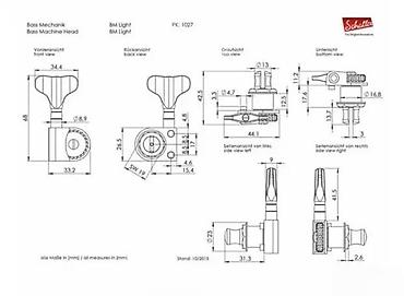 Gitare: SCHALLER BM5BK LIGHT ČIVIJE ZA BAS PROFI 3L+2R | Slanje po — 8
