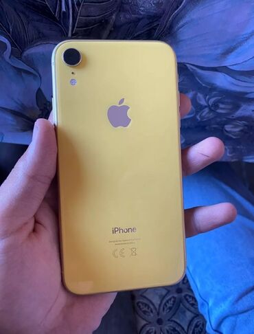 Apple iPhone: IPhone Xr, Б/у, 64 ГБ, Желтый, Защитное стекло, Чехол, Кабель