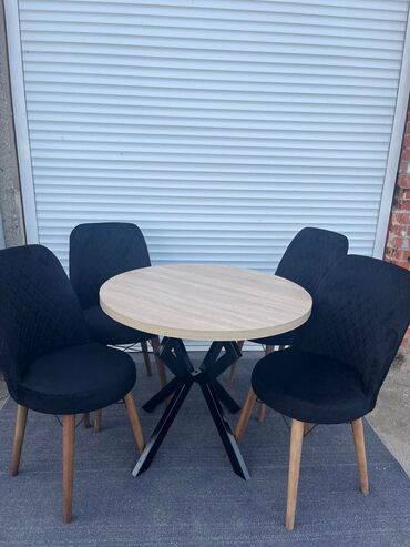 Setovi stolova i stolica: 🌟🌟akcijska cena 🌟🌟 cena okruglog seta 270€ u set spadaju 4 stolice i na lalafo.rs — 8 Setovi stolova i stolica: 🌟🌟akcijska cena 🌟🌟 cena okruglog seta 270€ u set spadaju 4 stolice i — 8