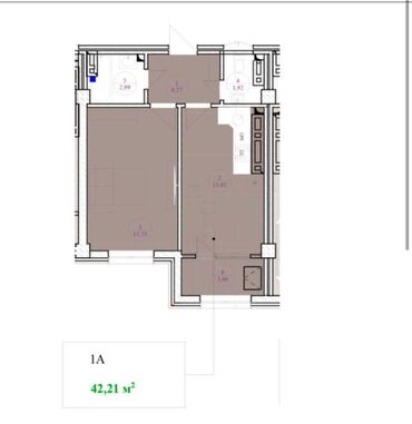 Долгосрочная аренда квартир: 1 комната, 42 м², Элитка, 6 этаж, ПСО (под самоотделку)