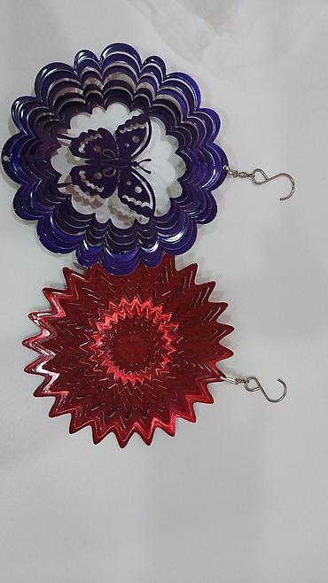 bag ucun dekorlar: Metall külək fırlanan bəzəklər (2 ədəd dəst) - Material: nazik — 1