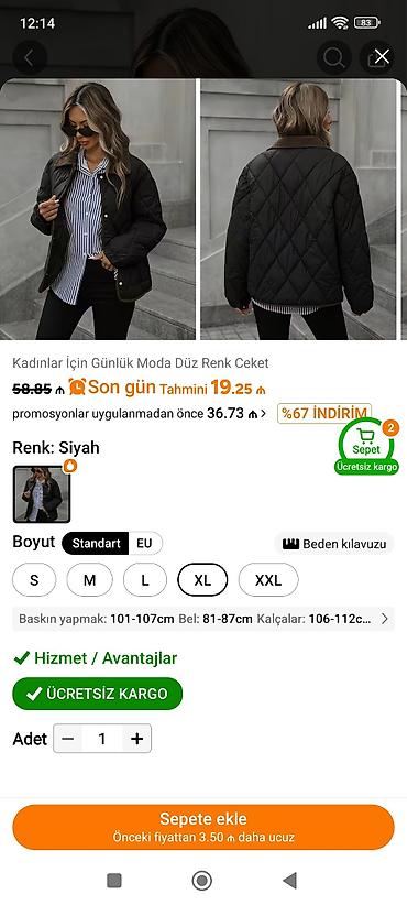 Kurtkalar: Xl ölçü geyiniomeyub teze aldim boyuk cixdi. 19 azn vurmusam. 12 azn — 2