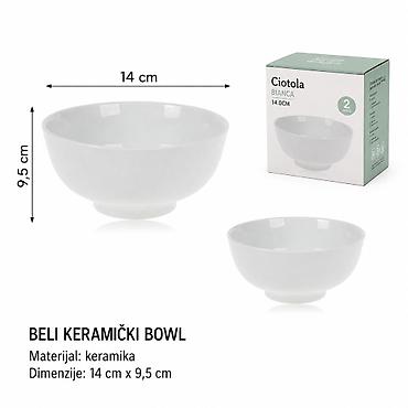 KMT Činija beli dno 5403364 - Beli keramički bowl za pripremu