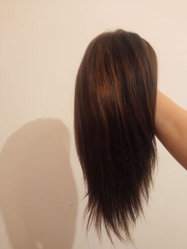 saç təbii: Tam təbii uşağ saçından olan ortası təmiz dəri parik satılır.2 ay
