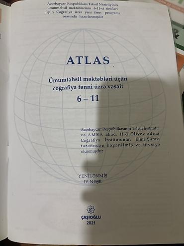 Kitablar və jurnallar: Məhsul: “Atlas 6–11” – ümumtəhsil məktəbləri üçün coğrafiya fənni üzrə — 1