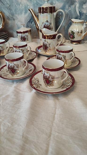 sud separatoru: Çay dəsti, rəng - Qızılı, Farfor, 6 nəfərlik, Yaponiya — 9