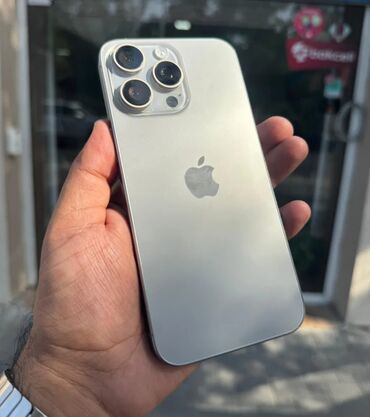Apple iPhone: IPhone 15 Pro, 128 GB, Natural Titanium, Zəmanət, Simsiz şarj, Face ID