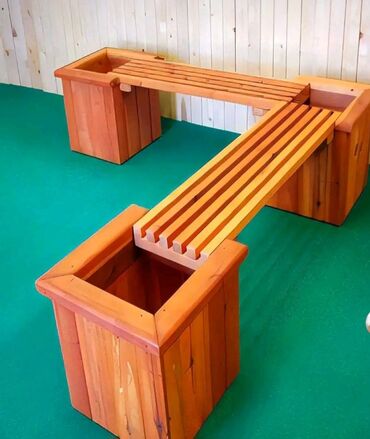 Bitkilər üçün dibçəklər: Dibçək Ağacdan dekorativ çiçək/bitki qutuları - Material: təbii — 5