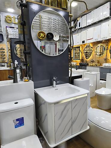туалетный столик белый: Vanna otağı üçün lavabo dəsti - Şkaflı lavabo modulu: mərmərə bənzər — 1